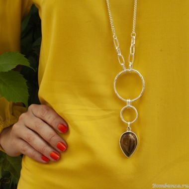 Колье Fiore Luna, COFFE AGATE